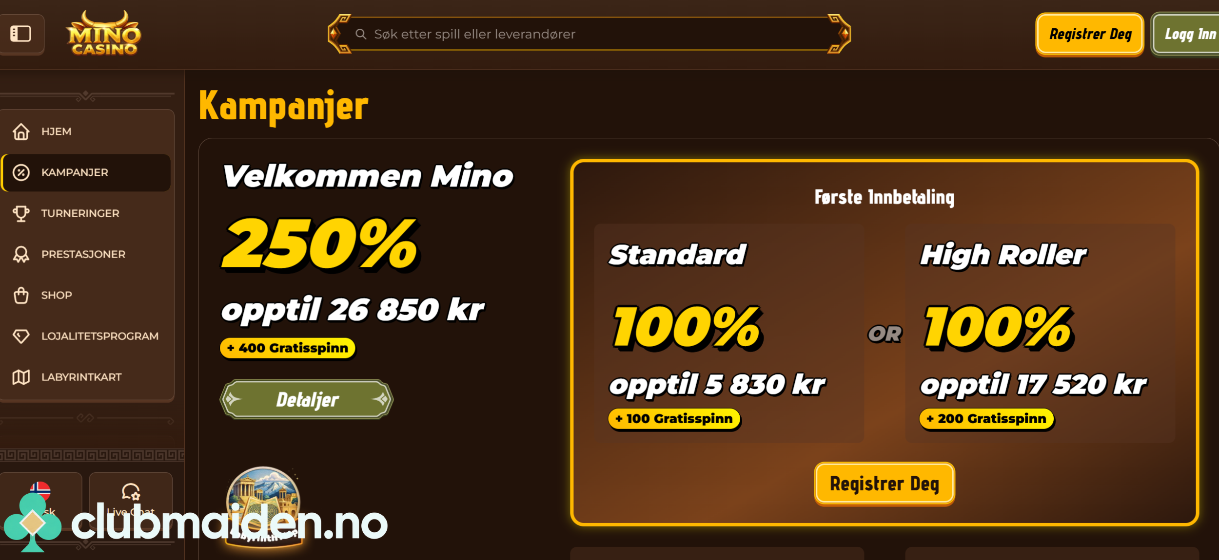Mino Casino bonuser