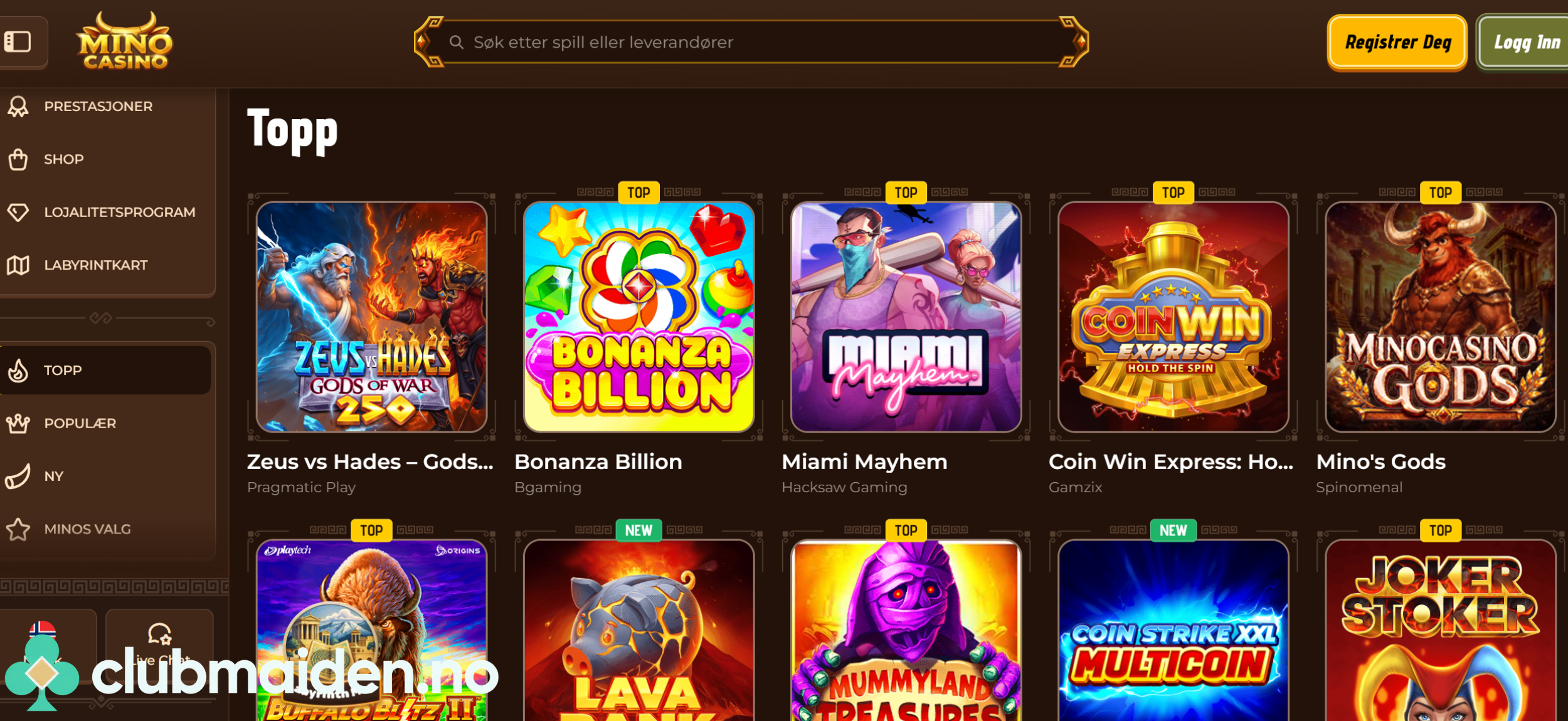 Mino Casino Spill